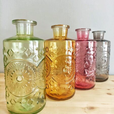 Jarrón de cristal decorativo pintado, para colocar flores naturales o preservadas.