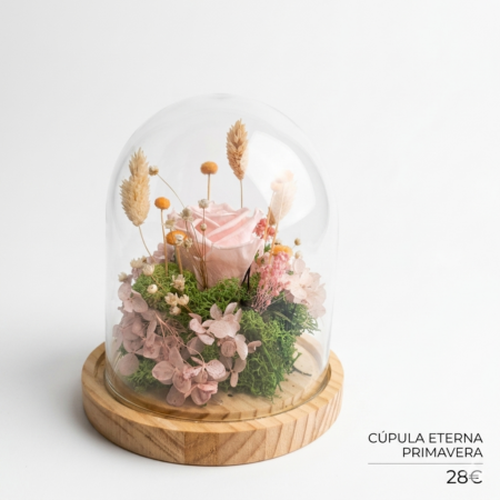 Rosa preservada en cúpula de cristal ETERNA PRIMAVERA